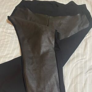 Worthington Woman Black Pants with Leather Accents 3X